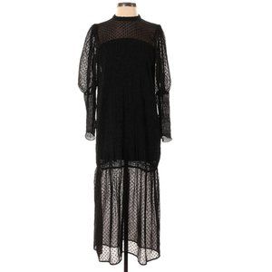 Zara Black Sheer Maxi Dress (S) – Night Out, Party, Layered, Y2K